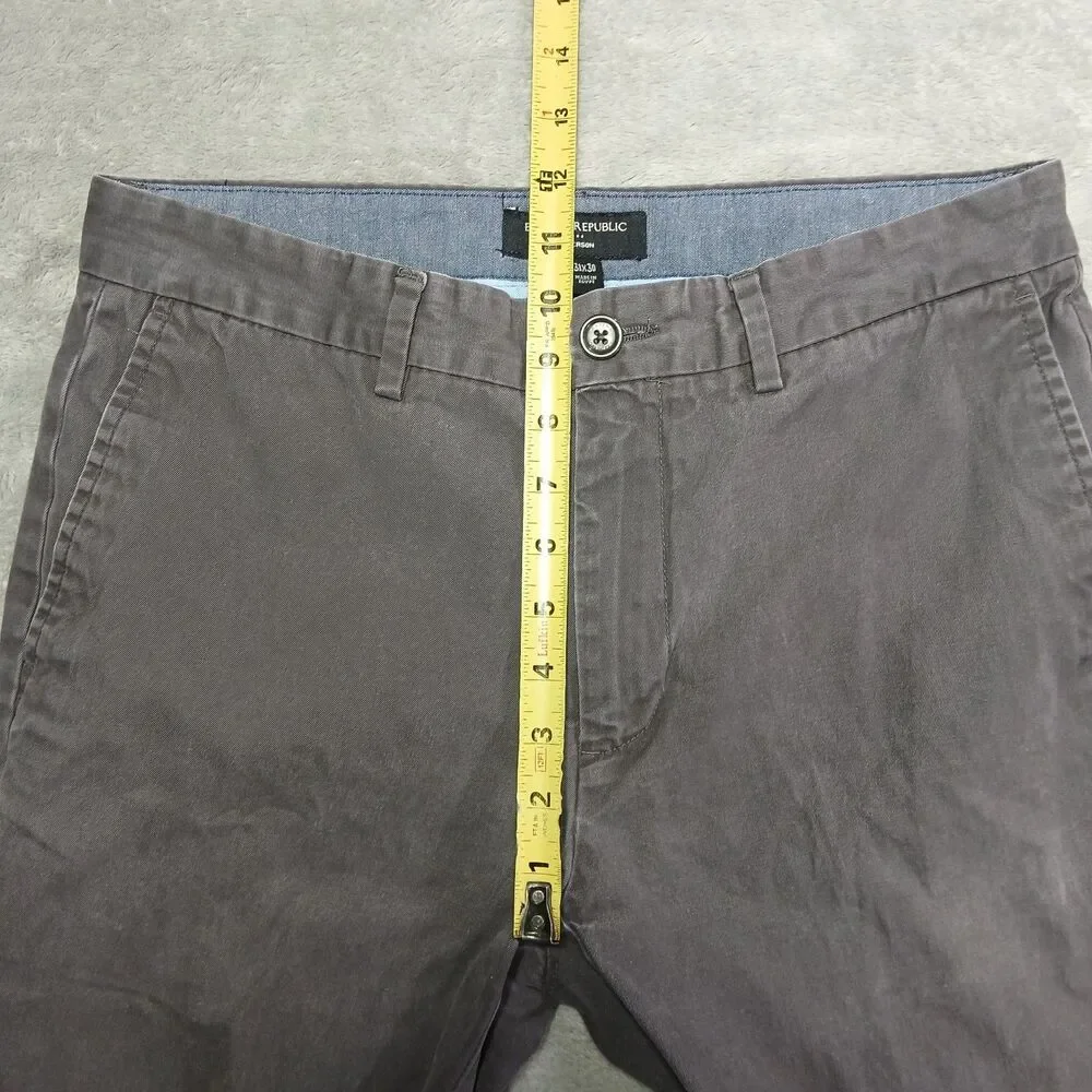 Banana Republic Mens Gray Chino Pants Straight Leg Casual Prep Measures 31x28